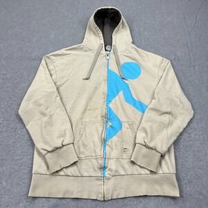 VTG Think Geek Portal Test Candidate Zip Up Hoodie 2007 Video Game THRASHED